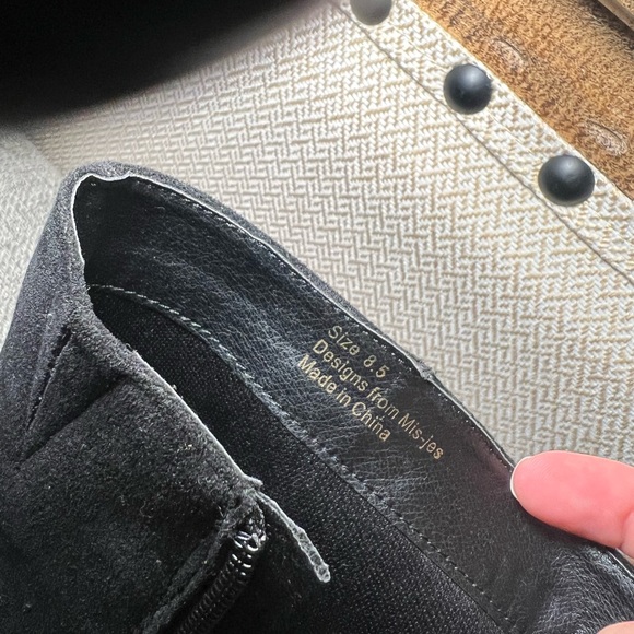 Booties brand new never worn black suede 2.5 heel side zip - Picture 5 of 7